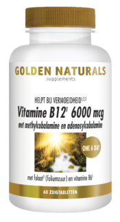 Golden Naturals Vitamine B12 6000 mcg 60 veganistische zuigtabletten