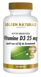 Golden Naturals Vitamine D3 25 mcg 360 softgel capsules