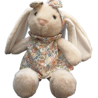 Teddykompaniet Daisy konijn creme bloemenjurk